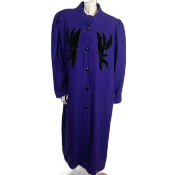 Vintage Jackets & Blazers - Vintage 1980s Komitor New Wave Purple Wool Jacket Goth Emo Alt Size L